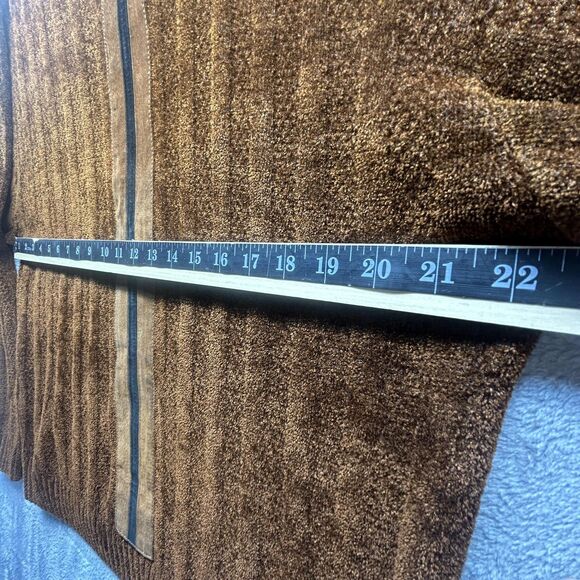 Vintage Saxony Sweater Mens Large Rust Brown Textured Mock Neck Rare Exclusive - Picture 7 of 16